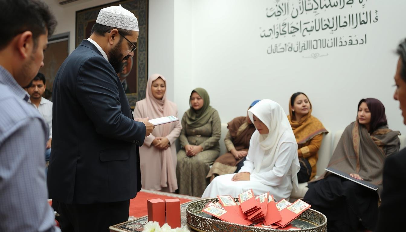 Religiöse Zeremonie bei einer türkischen Hochzeit mit traditionellen Geldgeschenk türkische Hochzeit Ritualen
