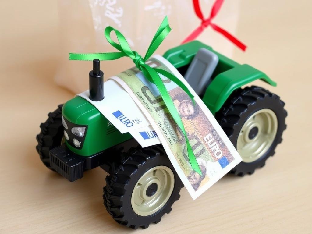 Schnelle Last-Minute Traktor Geldgeschenk Variante