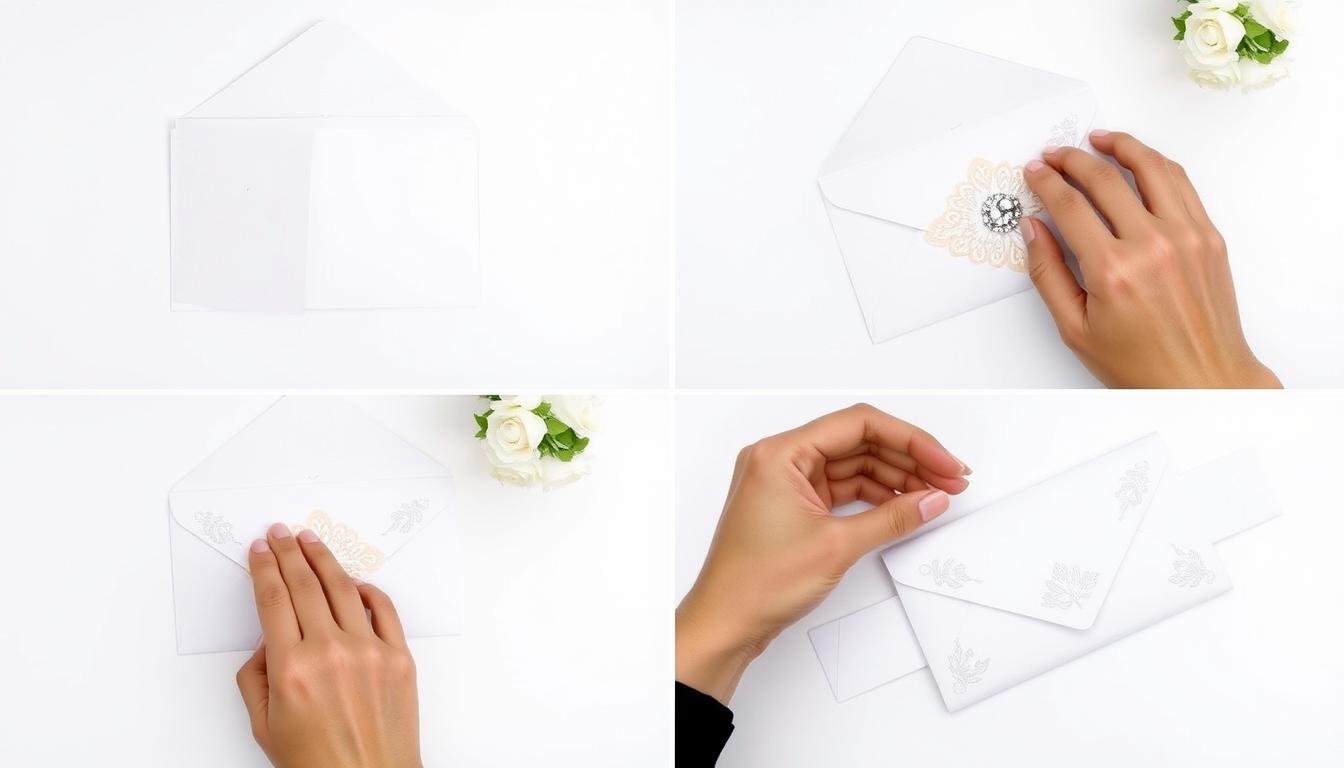 Schritt-für-Schritt Anleitung für Geldgeschenk Umschlag Hochzeit