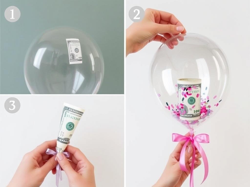 Schritt-für-Schritt Anleitung für einfaches Geldgeschenk Hochzeit Ballon Schritt-für-Schritt Anleitung für einfaches Geldgeschenk Hochzeit Ballon