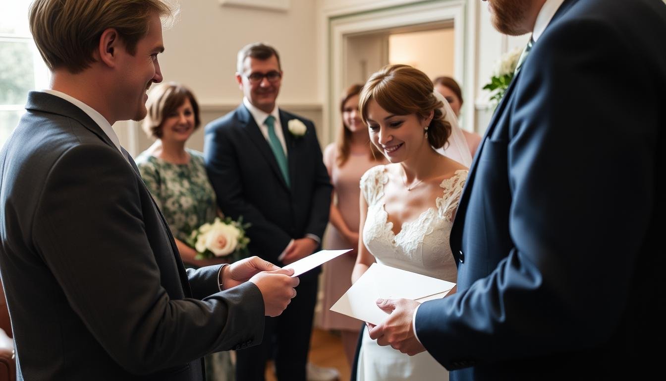 Standesamtliche Hochzeit mit Geldgeschenk Übergabe