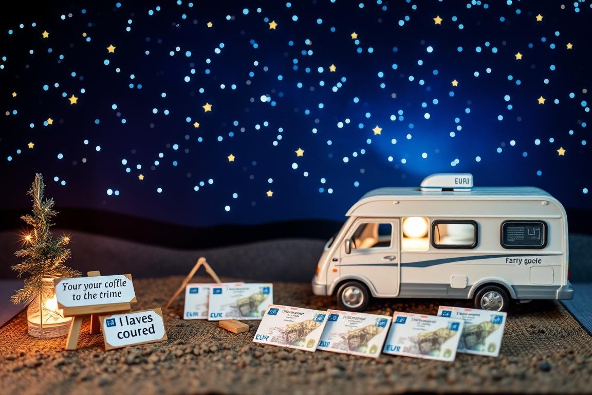 Sternenhimmel-Dekoration für Geldgeschenk Hochzeit Camping