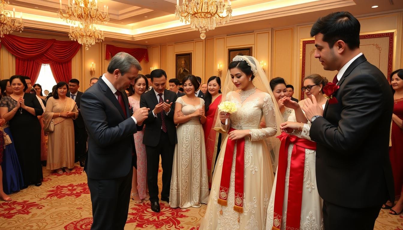 Traditionelle türkische Hochzeitsfeier mit Geldgeschenk türkische Hochzeit Zeremonie