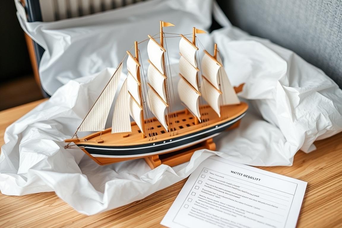 Transportcheckliste für Geldgeschenk Hochzeit Schiff bei Küstenhochzeiten