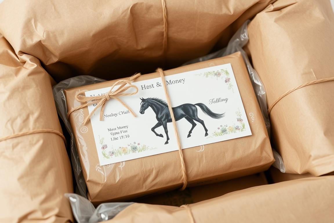 Transportfähige Verpackung für ein Geldgeschenk Hochzeit Pferd