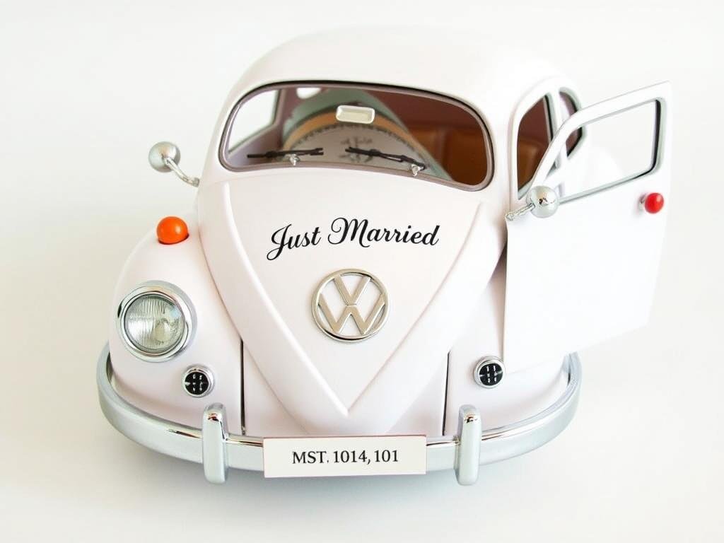 VW Käfer Geldgeschenk-Box mit Just Married Dekoration