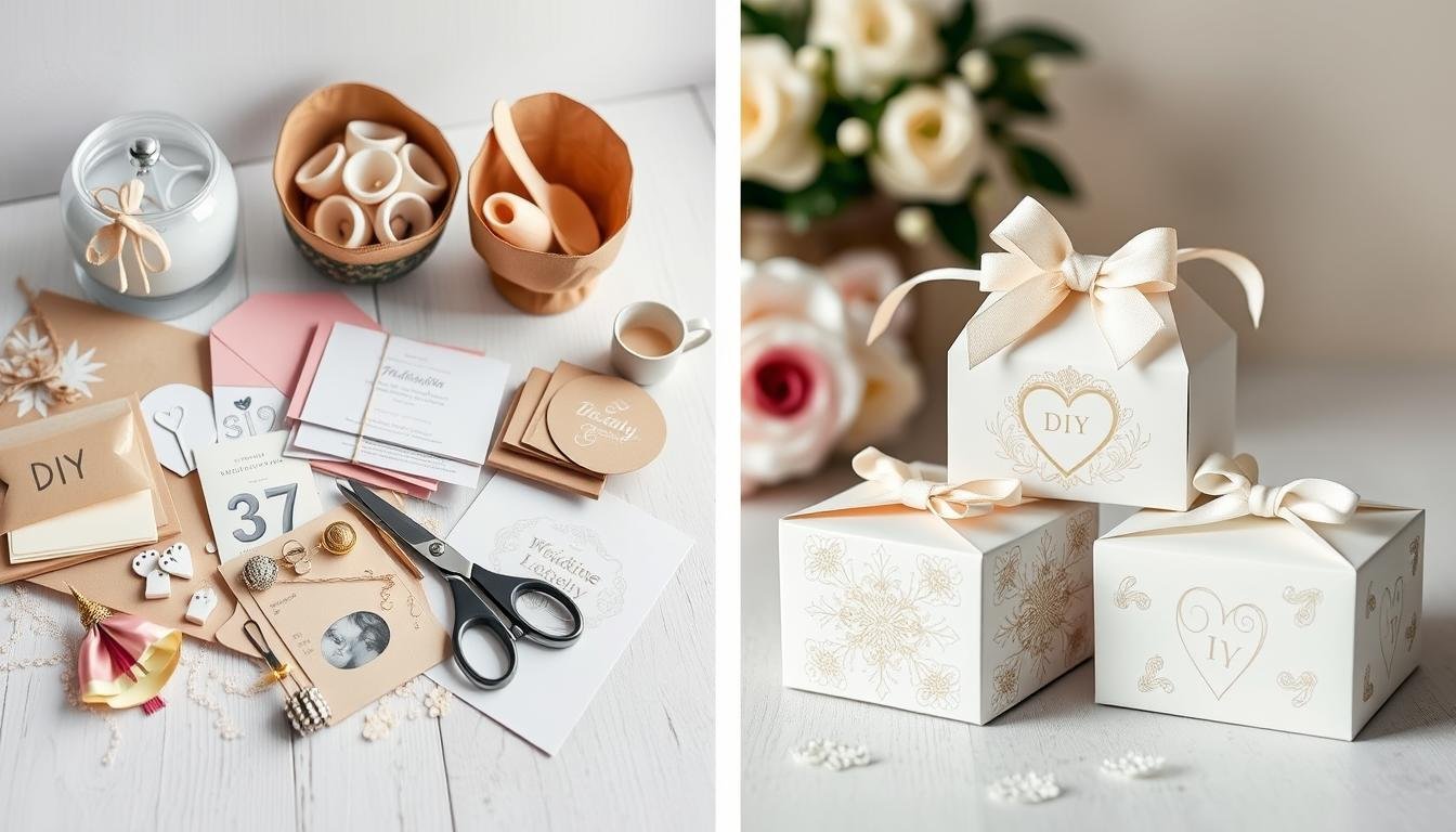 Vergleich zwischen DIY und fertiger Verpackung für Geldgeschenk zur Hochzeit