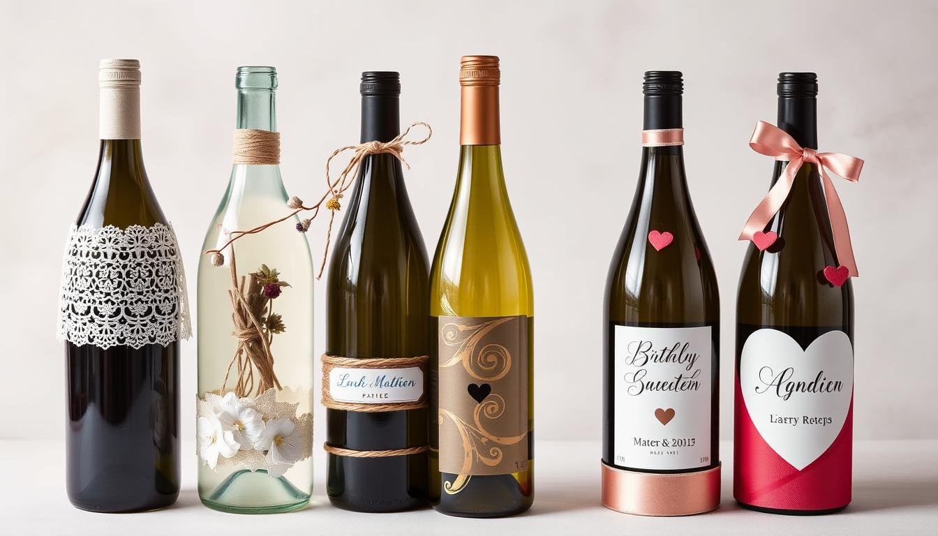 Verschiedene Dekorationstechniken für Flasche Geldgeschenk Hochzeit