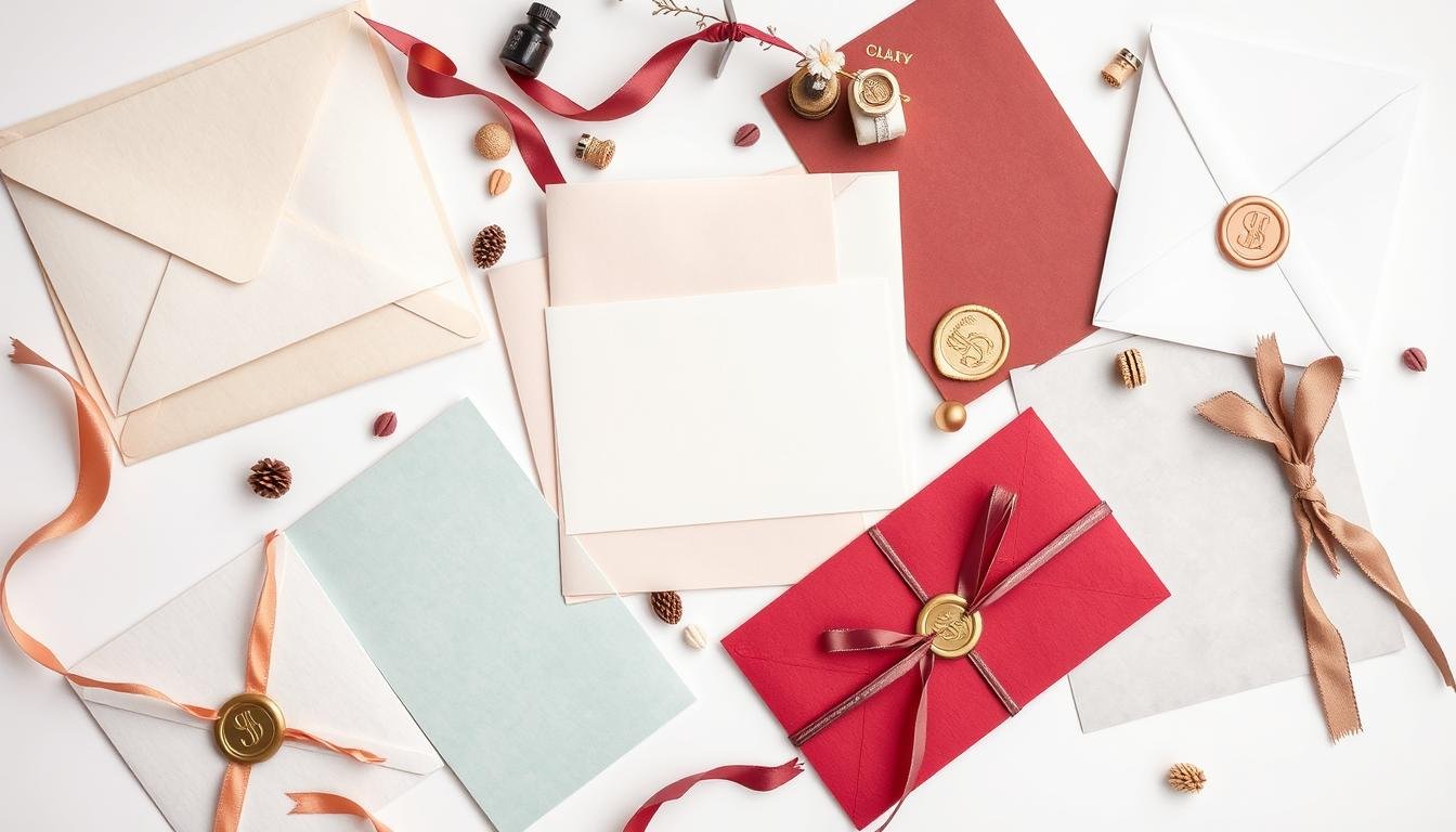 Verschiedene Papiersorten und Materialien für Hochzeitskarten mit Geldgeschenken Verschiedene Papiersorten und Materialien für Hochzeitskarten mit Geldgeschenken
