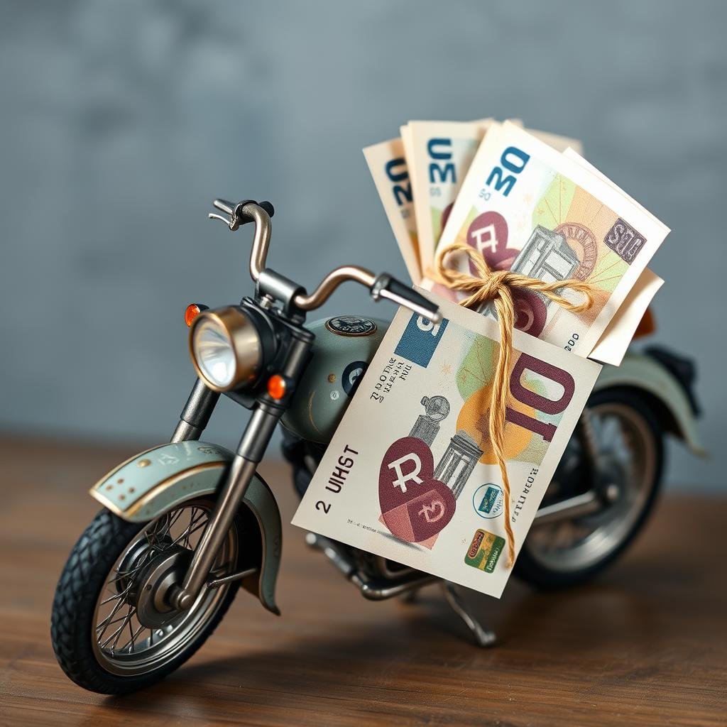 Vintage Motorrad Romantik Geldgeschenk Hochzeit