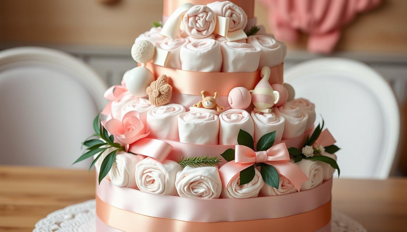 babygeschenk verpacken windeltorte