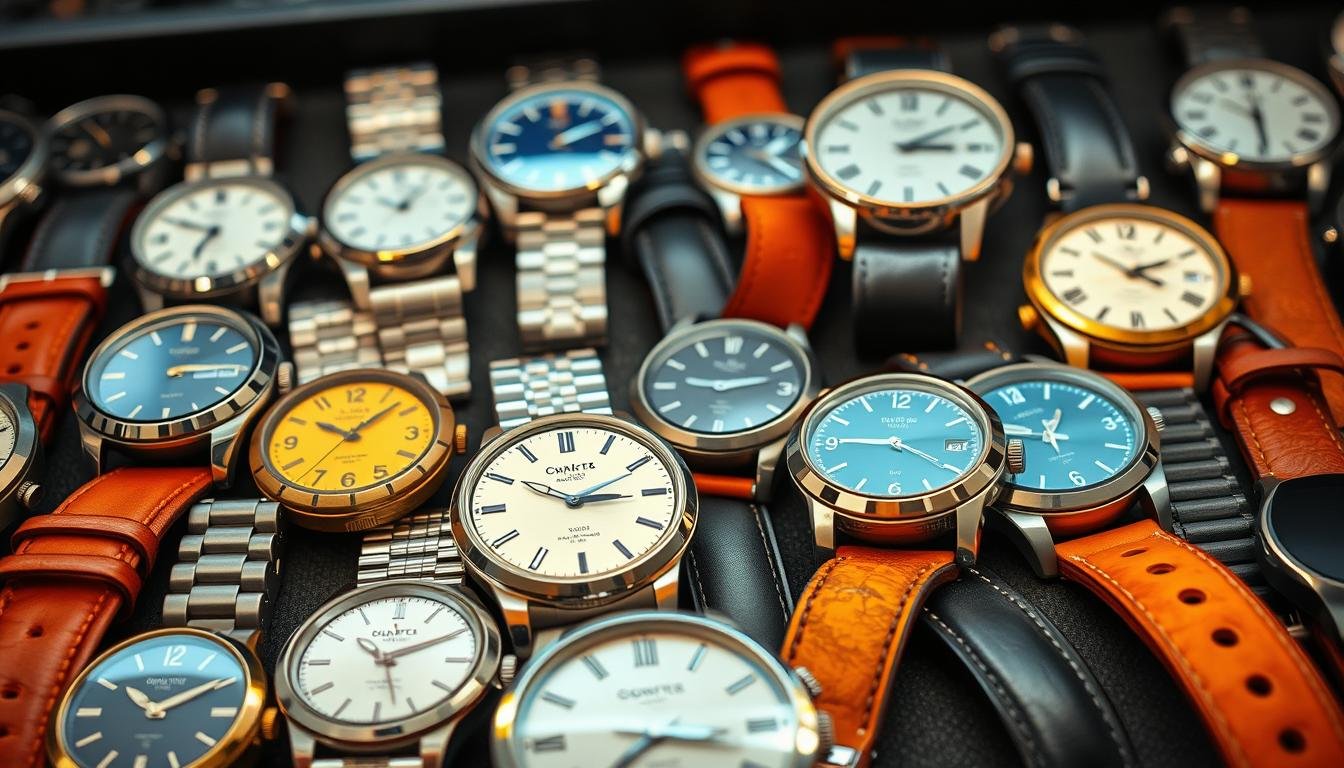 verschiedene uhrentypen verpackung mechanische smartwatch vintage